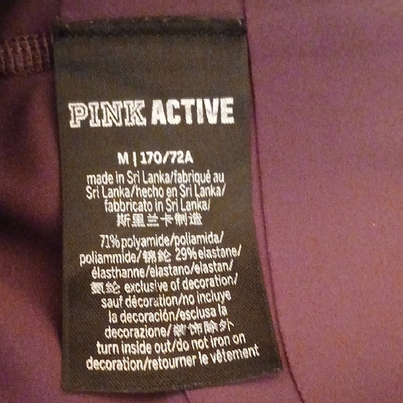 NWOT- Pink ACTIVE Victoria's Secret Leggings With Tummy Control - Picture 2 of 6